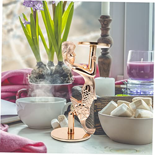 Uonlytech 5Pcs Mermaid Candle Holder Candle Sconces Mermaid Centerpieces For Tables Dining Table Base Zinc Alloy Candle Mermaid Dining Table Centerpieces Candle Centerpieces For Dining Table #TOP4