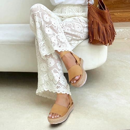 Image of DREAM PAIRS Women's Platform Espadrilles Casual Ankle Strap Wedge Sandals Comfortable Dressy Summer Shoes