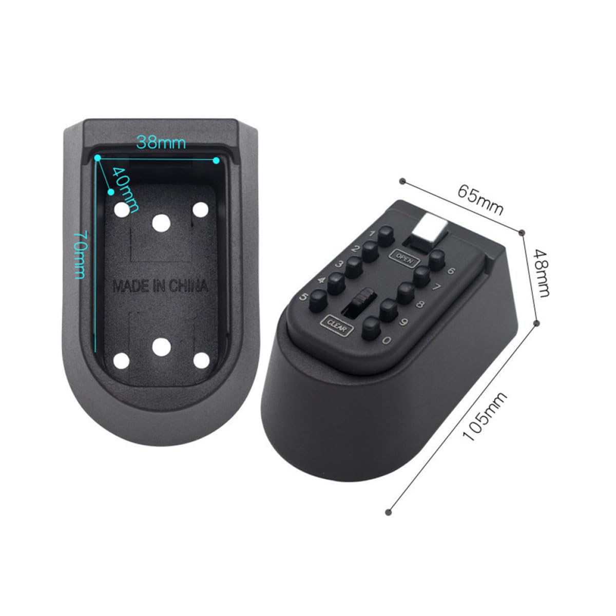Mobestech Cassetta di Sicurezza per Chiavi a Parete in Metallo Serratura a Combinazione, Portachiavi Portatile in Abs Resistente per Uso Domestico, Ufficio, Garage e Accesso Emergenze