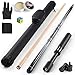Winucue Premium Pool Cue Stick Set, 58'' Billiard Cues Canadian Maple Wood Stick 13mm Tip with Pool Cue Case, Telescopic Carbon Fiber Extension Cue & Billiards Accessories for Billiards Player (19OZ)