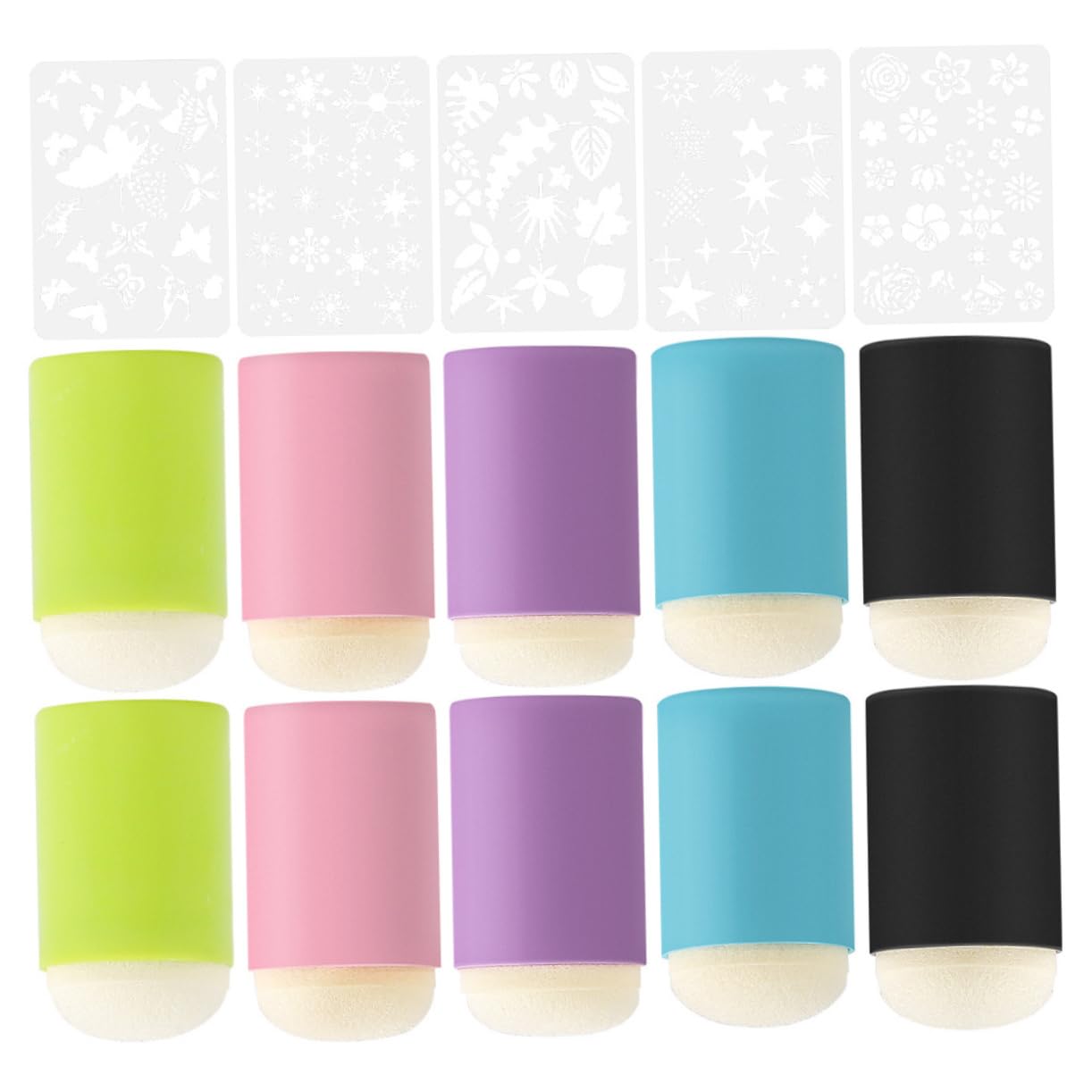 IWOWHERO DIY Painting Kit 1 Set of Finger Painting Drawing Molds Smearing Tool Sponge Ink Blending