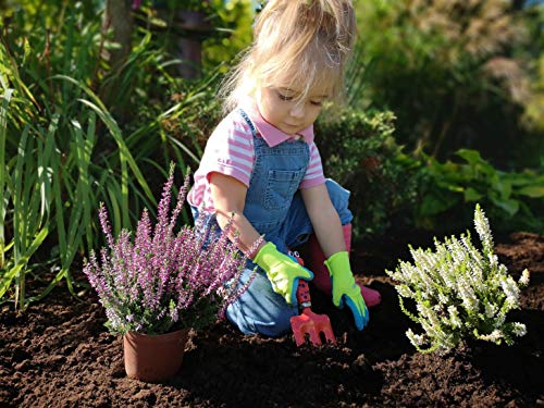 FUZZIO Kinderhandschuhe Arbeitshandschuhe Latex Schutzhandschuhe Gartenhandschuhe 2-3 und 4-6 Jahre Alt (Grün) , 4 Paare