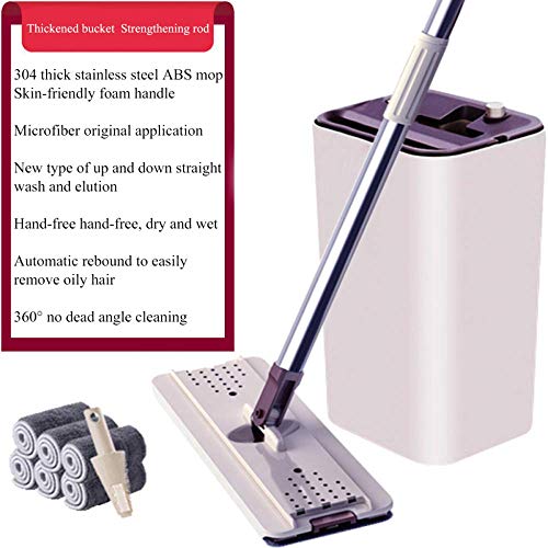 Home Flat Mop Bucket Waschen und Trocknen des gesamten Bodenreinigungssystems mit Mop Head Pads Flat Mop Bucket Set Trockenwischsystem