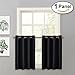 PONY DANCE Kitchen Curtains 36 inches - Small Window Covering Energy Efficient Grommet Top Tier/Valance for Bedroom & Kitchen, 52