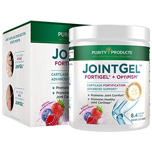 Joint Gel Formula from Purity Products - Bioactive Collagen Peptides + MSM - Supports Joint Function + Flexibility while Fortifying Joint Cartilage - Dual Action, Berry Flavored Powder - 28 Day Supply