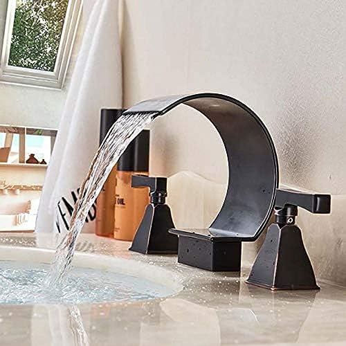 Mitigeur cascade de salle de bain en laiton noir et bronze chic