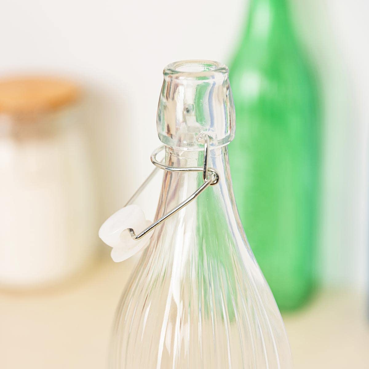 Quid Luftflasche 1 Liter – Glas Mit Deckel, Für Kühlschrank, Spülmaschinenfest