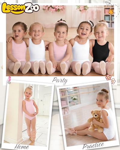 Image of 3 Pack Girls Leotards Toddler Ballet Tank Leotard Kids Dance Gymnastics Outfits Solid Sleeveless Bodysuit 2-12Y