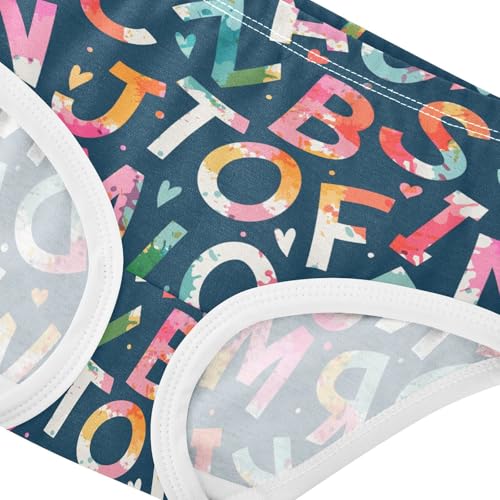 Little Girl Underwear Toddler Panties Kids Undies English Alphabet Soft Cotton Briefs 2T-8Y4