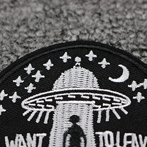 Ufo Alien Iron On Patches I Want To Believe Alien Space Patch Embroidered Applique Badge Iron On Sew On Emblem #TOP3