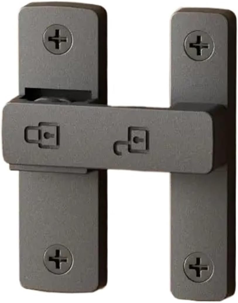 90/180 Degree Barn Stainless Steel Hook Latch Window Cabinet Locks with Screws Right Angle Sliding Gate Door Lock 1pcs(Silver)