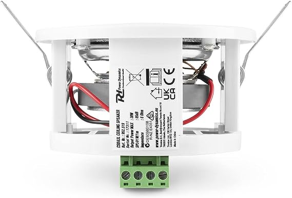 Power Dynamics Bluetooth Ceiling Speakers System - A50B In-Wall Amplifier with 4x CSBA3L 3 Compact Ceiling Mounted Speakers & Remote - Home Audio Solution