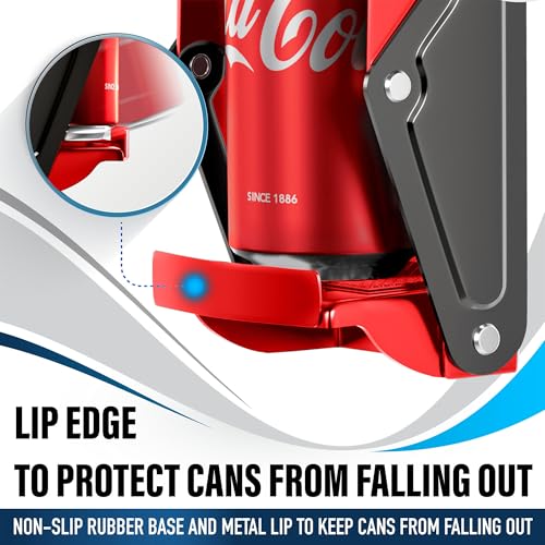 Can Crushers for Recycling - 16 oz Heavy Duty Aluminum Can Crusher Wall Mounted - Soda and Beer Can Smasher for Recycling with Bottle Opener - For 12 and 16 oz Cans - Easy to Install, Red - RamPro