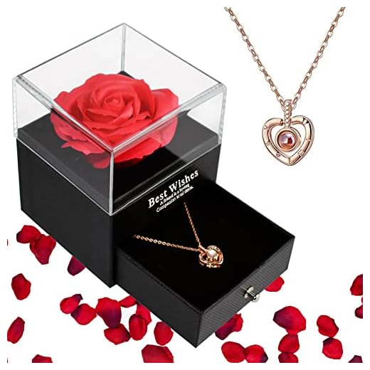 Rosa Eterna Regalos Originales para Mujer Rosa Preservada con Amor Flores Preservadas Hecha a Mano con Caja de Joyería Regalo Madre Novia Amiga Cumpleaños Aniversario Boda San Valentin Dia de la Madre