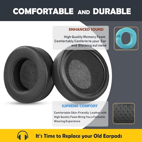 Cojines de repuesto para auriculares, almohadillas de cuero perforado compatibles con Beyerdynamic Custom One Pro Plus, con cuero protein respirable miniatura 3