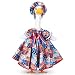 Abbylike 4th of July Porch Goose Outfit Patriotic American Flag Red Blue White Lawn Goose Clothes Fits 23 Inch Cement Statue Geese Costume for 250th Independence Day Outdoor Garden Yard Patio Decor
