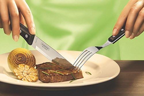 Tramontina Churrasco Jumbo Steak Knife and Fork with Wooden Handles