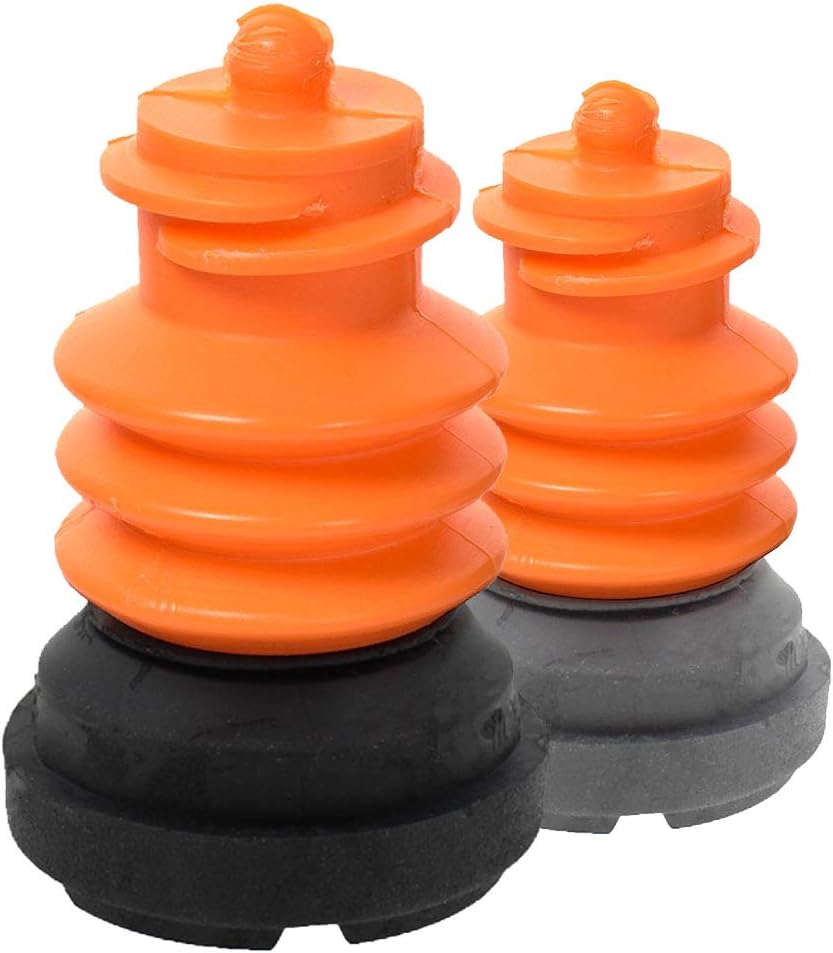 Flexyfoot Shock Absorbing Walking Stick Ferrule Replacement Feet – Fit All Sizes and Colours of Flexyfoot Ferrule - Improves Grip and Safety, Reduces Slips and Shock from Impacts – Black – Pack of 2