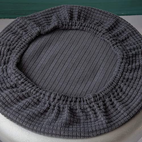 Tinayaue Round Stool Cover Nonslip Soft Stretch Bar Stool Chair Seat Cover Cushion Slipcover Chair Seat Protector For Stool Diameter 12-15 Inch, Dark Grey #TOP1