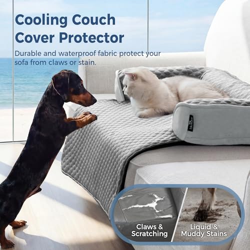 Image of Medium Dog Cooling Bed for Sofa, 35x31 Inch Pets Couch Cover Mat