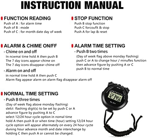 3 Pieces Sports Stopwatch Timer Multi-Function Sport Digital Stopwatch Large Display with Date Time and Alarm Function Shockproof Waterproof Sport Stopwatch for Swimming Running Sports Training