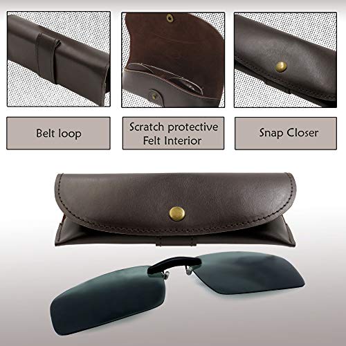 Image of MyEyeglassCase Men Small Glasses case - Eyeglasses Hard Shell Holder Pouch & Cloth-Reading Slim & Narrow Case Heavy Duty