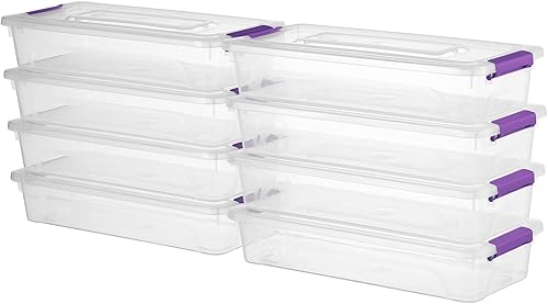 Miniatura 15 de novelinks Cajas de almacenamiento apilables transparentes con tapa Cajas organizadoras Contenedores organizadores de plástico duraderos para el
