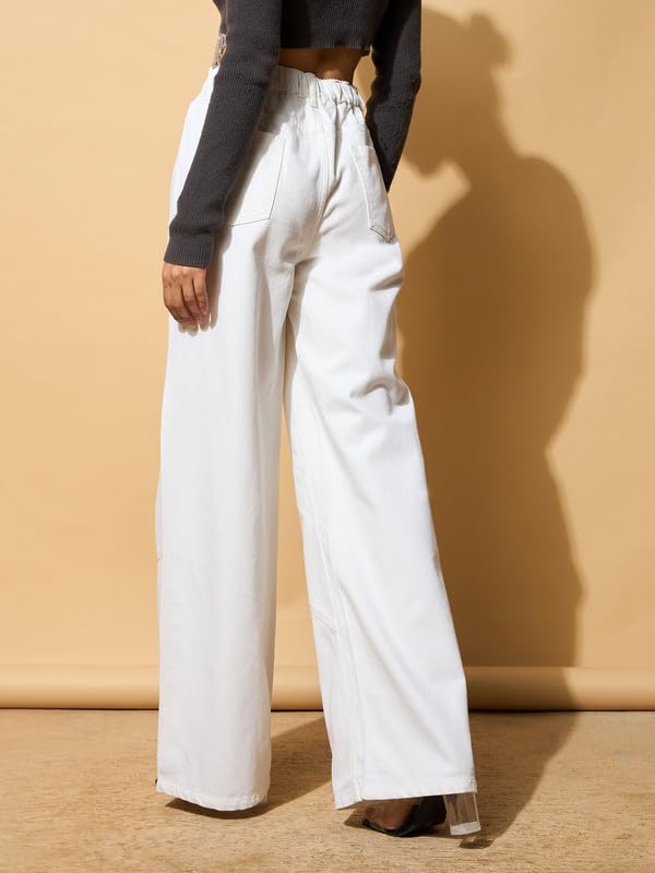 Image of barcino Women White Straight Jeans BAJEAN0672-M66 -L
