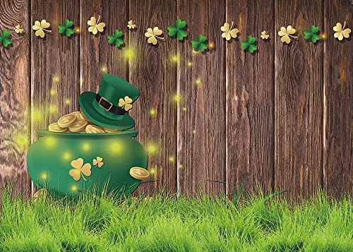 Happy St Patrick's Day Background Lucky Irish Shamrock Board Photography Backdrop For Baby Shower Birthday Party Decor Banner 7X5Ft #TOP7