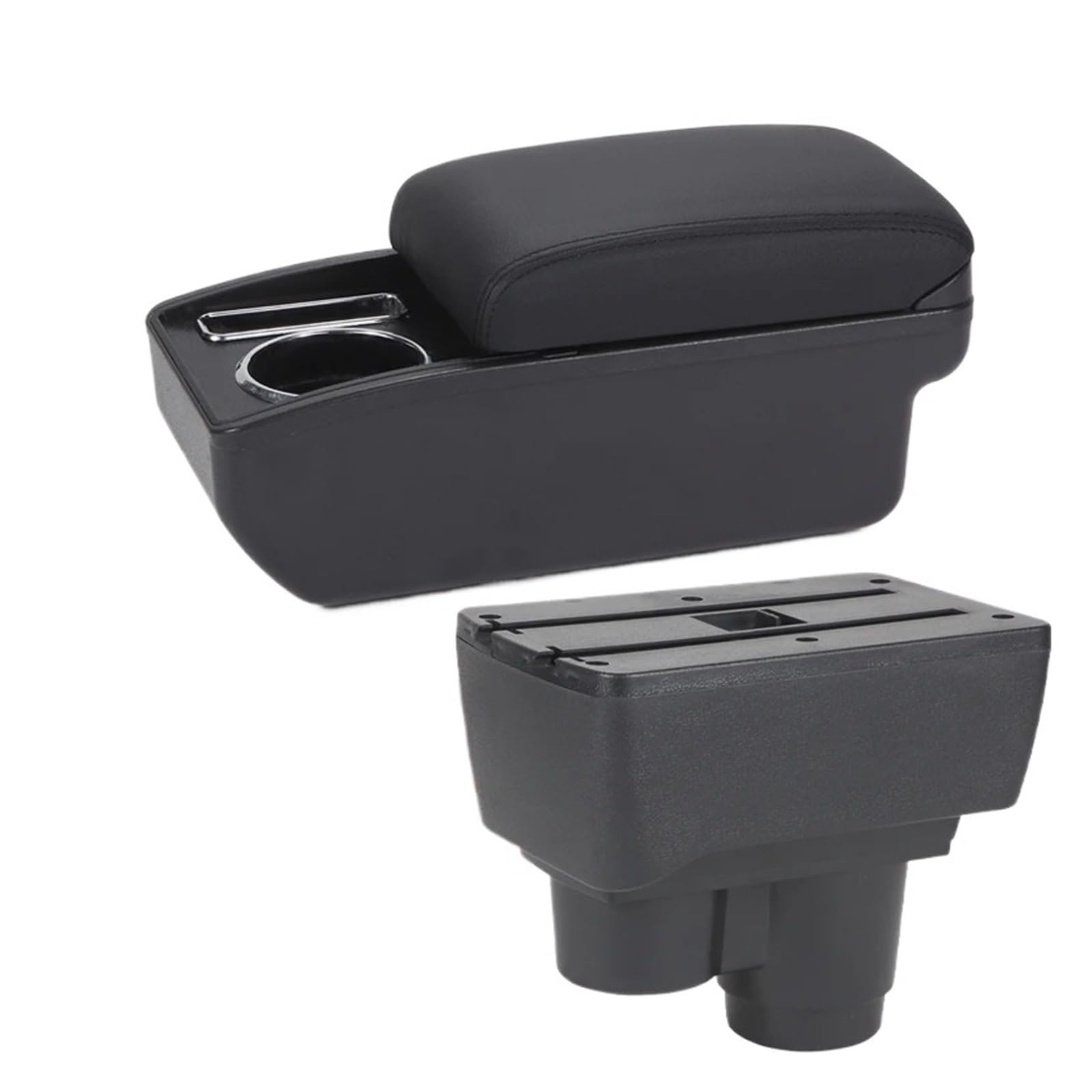 Umdjju C2 Black Line No Usb For Duster 2019-2024 Armrest Dedicated Retrofit Interior Storage Box Car Accessories Car Centre Console Armrest Box(C2 Black Line No Usb)