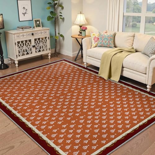 Descente de lit orange 60x90 cm style nordique pour un bureau cosy