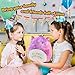 Easfan 12'' Rainbow Birthday Kitty Plush Pillow Soft Cat Plush Toy Cute Kitty Stuffed Animal Home Room Decoration Birthday Gifts for Kids Toddlers