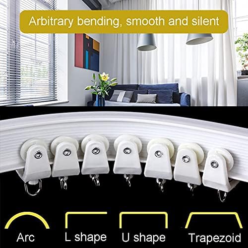 Yontree 5 Meters Ceiling Curtain Track, Bendable Curtain Track Flexible Bendable Ceiling Curved Curtain Track with Hook, Ceiling Curtain Track for Curtain Rail RV Curtain Track