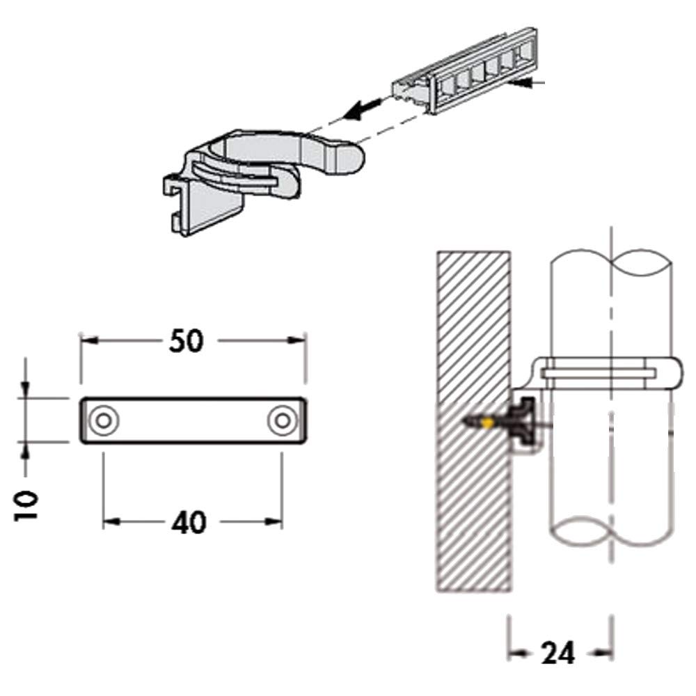 Base Plastique à Queue De Sapin Pour Raccord Entre Le Clip Diamètre