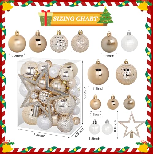 TranquilBliss 50 Pcs Christmas Ornaments Set Shatterproof, Deep Champagne $14.99 at Checkout - image 2