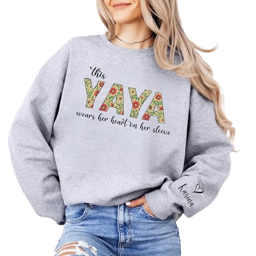 Custom Floral Mama Sweatshirt, Grandma gift, Personalized Grandma Shirt with Grandkids Name, Gift for Mother's Day, Cozy Family Matching Top, Gigi Long Sleeve Tshirt