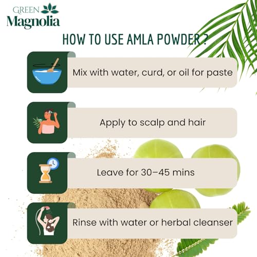 Image of Pure & Natural Amla Powder Indian Gooseberry Powder for Hair No Chemicals No Artificial Color For Hair Growth Strength & Shine (50gm)
