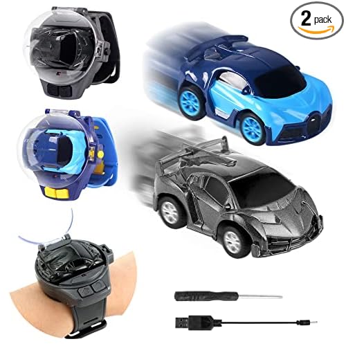 2Pack Mini 2.4 GHz Remote Control Car Wrist Watch Toy with USB Charging only 7.50