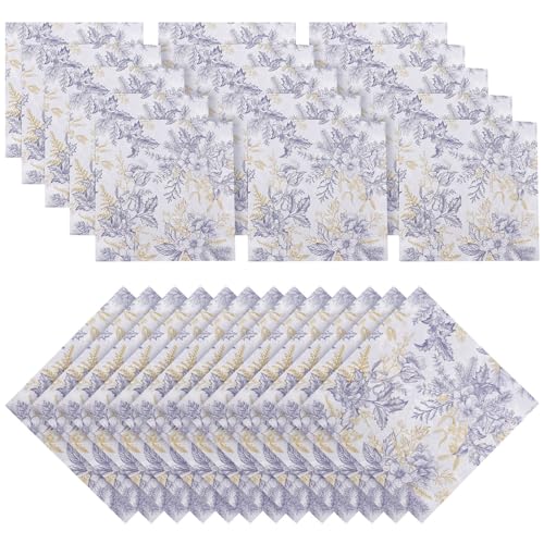 Servilletas de papel florales Vaguelly de 100 unidades cuadradas y absorbentes para fiestas