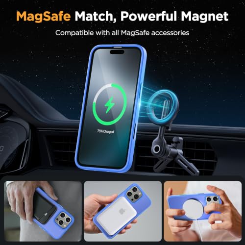 Image of Miracase Magnetic for iPhone 16 Pro Max Case, 6.9 inch, Slim, Blue | Compatible with MagSafe, Translucent Matte, Military-Grade Protection, Anti-Fingerprint, Shockproof Protective Phone Cover