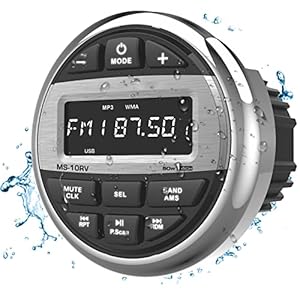 Bluetooth Marine Radio Boat Stereo: Waterproof Boat Audio Receiver – Digital Marine Grade Player with FM AM Radio | USB…