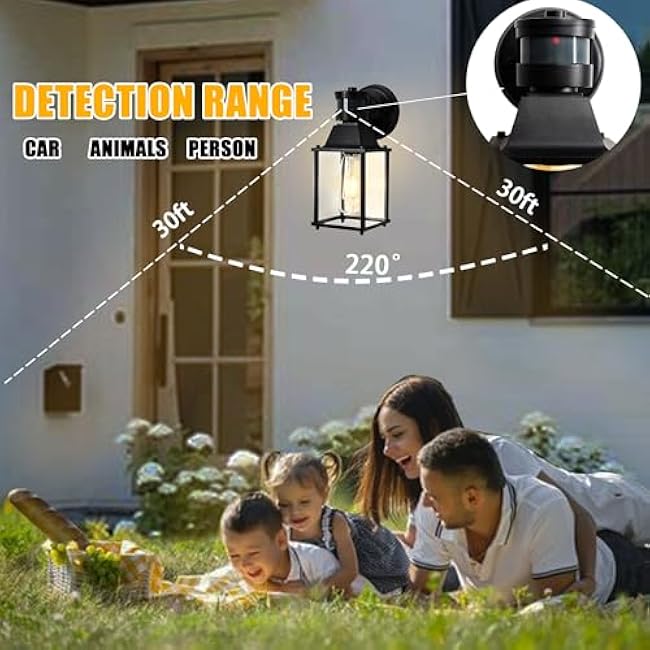 COTTAGE LIFE Black Wall Mount Porch Lights Sconces