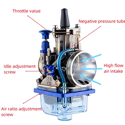 Image of PWK Carburetor Universal Motorcycle Racing Performance Upgrade Carburetor with Carb Jets, 50cc to 250cc 2T 4T Engine Dirt Bike Motocross Motorcycle Scooter ATV Quad Pit Bike Enduro On /Off Road