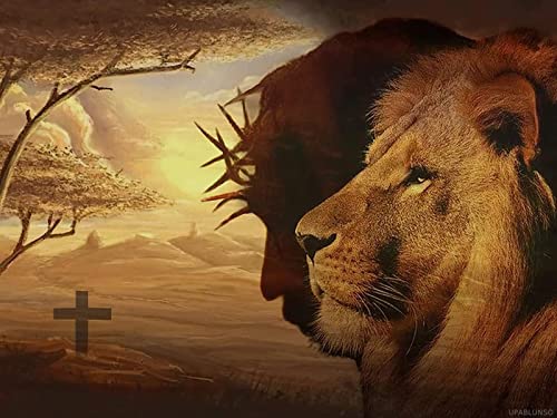 Peinture diamant par numéro Jésus et Lion pour réduire le stress quotidien