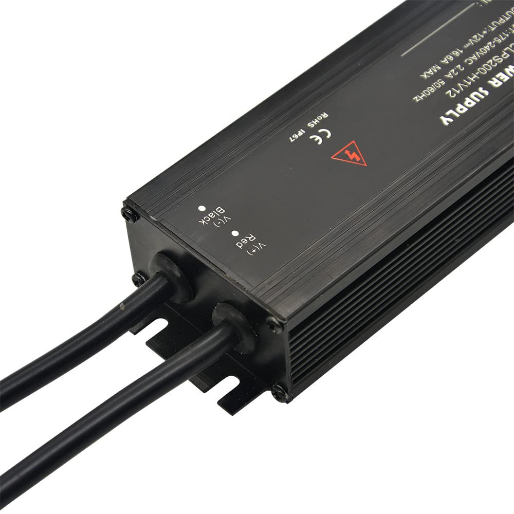 Impermeabile 12 Volt LED Alimentatore 12V DC 200W 16A IP67 220V AC-DC Illuminazione Trasformatore Driver 12VDC Sottile Alluminio (SANPU CLPS200-H1V12)