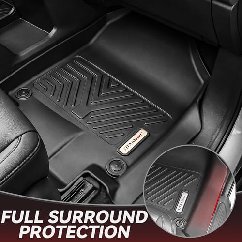 Image of YITAMOTOR Floor & Cargo Mats Fit Honda Odyssey 2018-2026 Mini Passenger Van | All Weather TPE Car Floor Liners,Durable Anti-Slip Accessories, 1st & 2nd & 3rd Row & Cargo Liner, Black