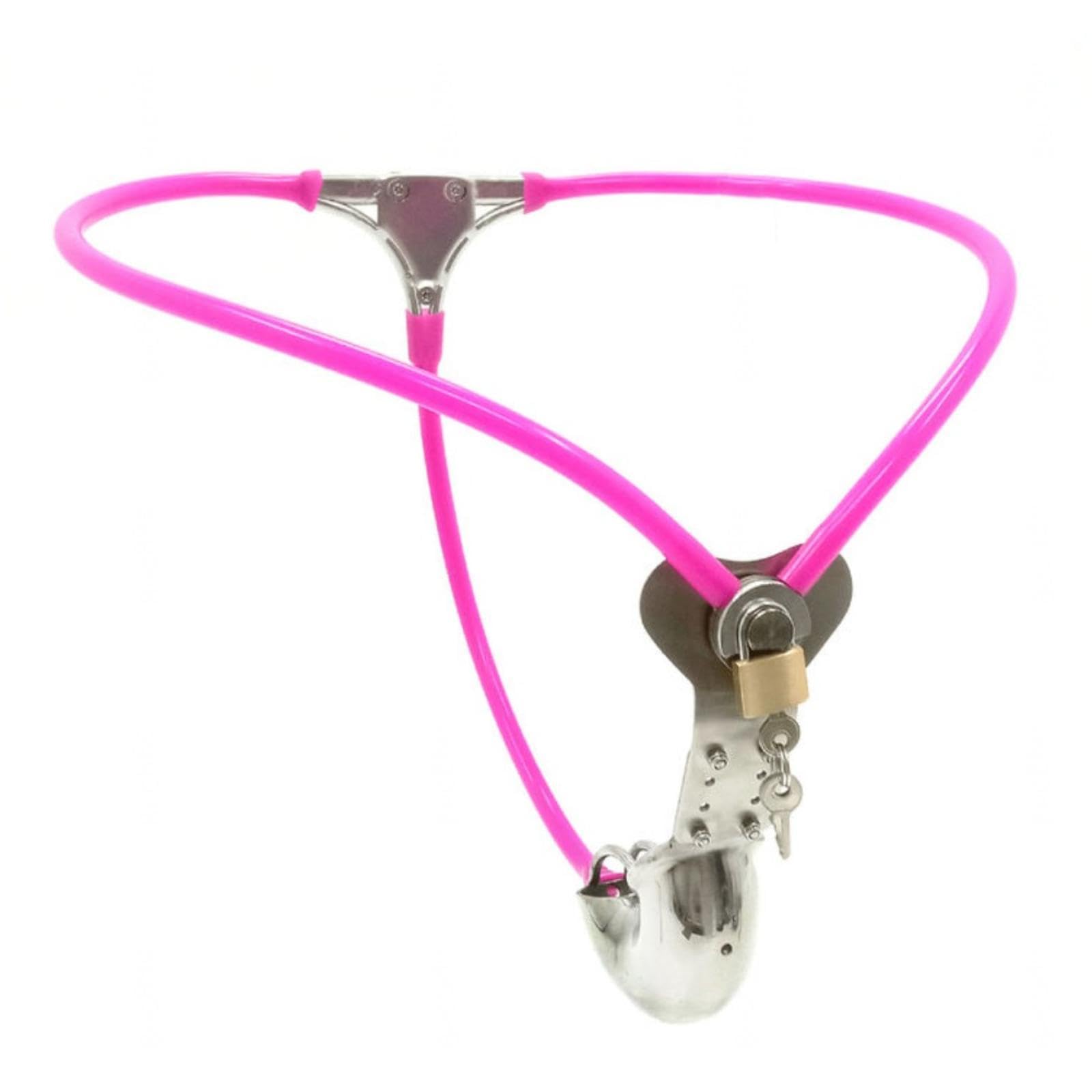 Ceinture Chasteté Métal Homme Cceintures De Ceintures Chastity Belt Metal Inversée Cage Urètre Pour À Pénis Abdl Man Men Male Sissy Plate Avec Serrure Acier Pink,pink-60-90cm