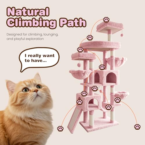 Torre para gatos SHA CERLIN 82 pulgadas multi-niveles miniatura 7