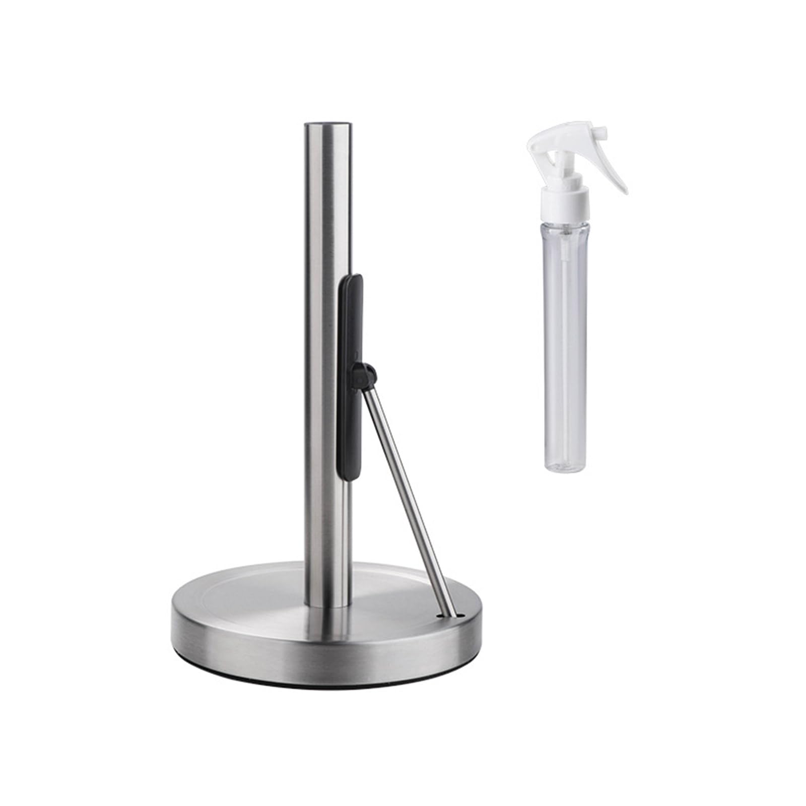 Nucelit Multifunctional Kitchen Tissue Roll Holder with Sprays Bottle Stainless Steel Standing Paper Towel Rack Kitchen Tool Weighted Base Towel Dispenser