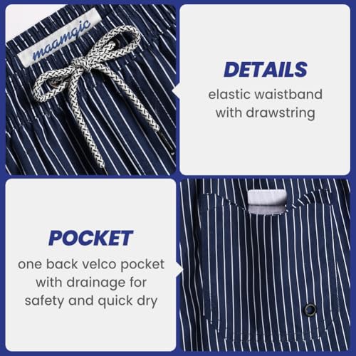 Image of maamgic Mens Slim Fit Swim Shorts Swim Trunks 7 inch Quick Dry Mens Bathing Suits with Mesh Lining